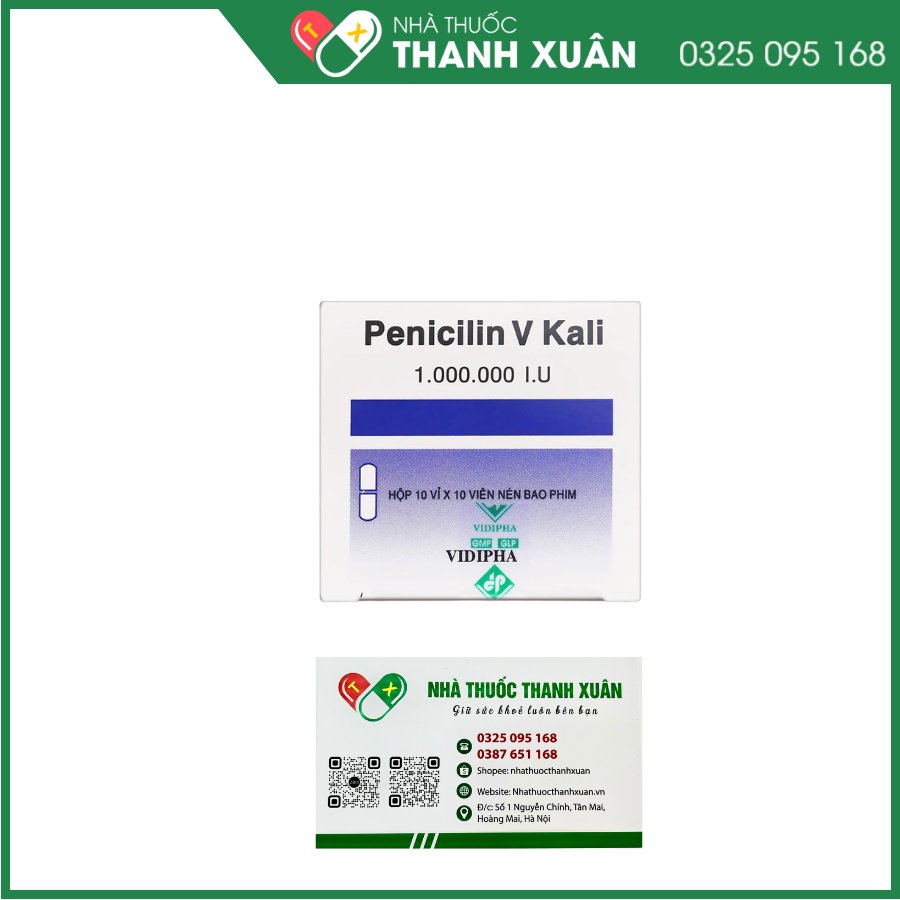 Penicilin V Kali 1.000.000I.U điều trị, dự phòng các bệnh nhiễm trùng